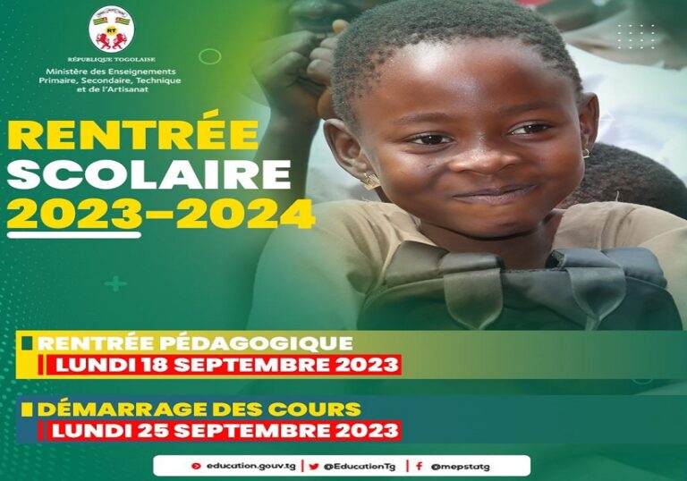 Togo : 25 septembre c’est la rentrée des classes (officielle)